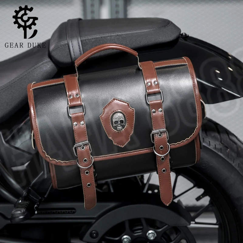 Motorcycle Universal Punk Large Capacity Waterproof Bags Side Tool Bag Rear Travel Luggage Seat Bag for Harley Honda Yamaha