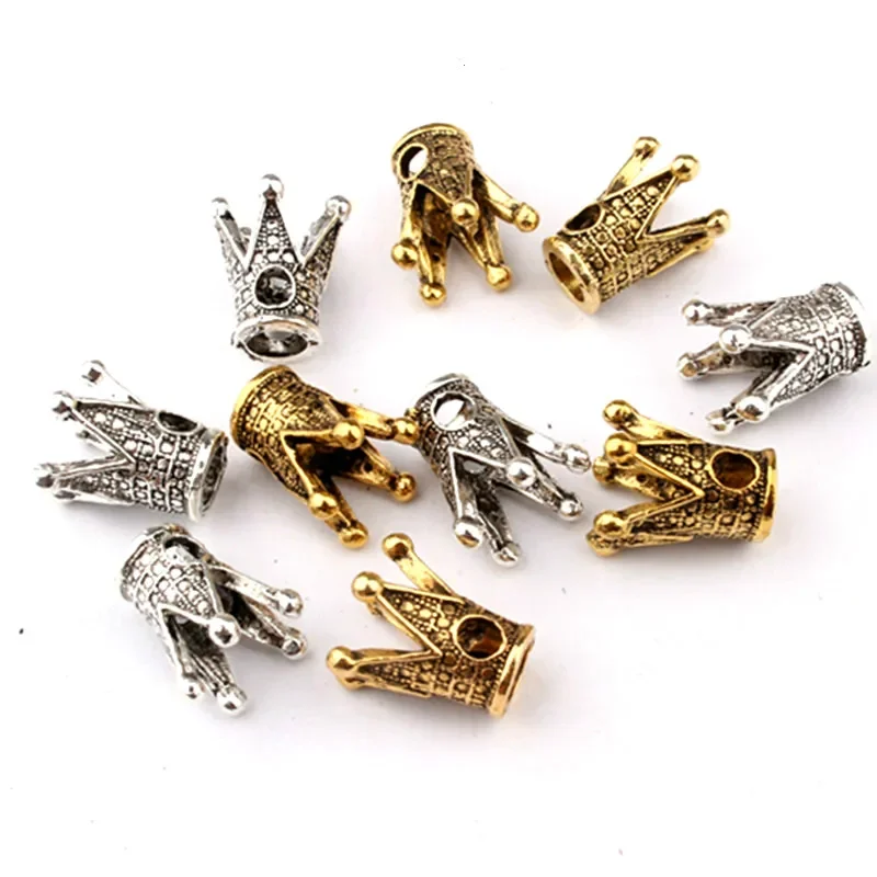 5-10Pcs Silver Gold Beads Dreadlock Beads Dread Big Small Crown Braid Cuffs Clip Beads Hair Ringshair Accessories for Braids