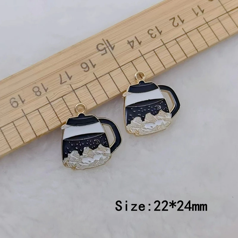 10pcs Mountain Car Forest Moon Design Enamel Charms For Jewelry Making Gold Color Metal Earrings Bracelet Pendants