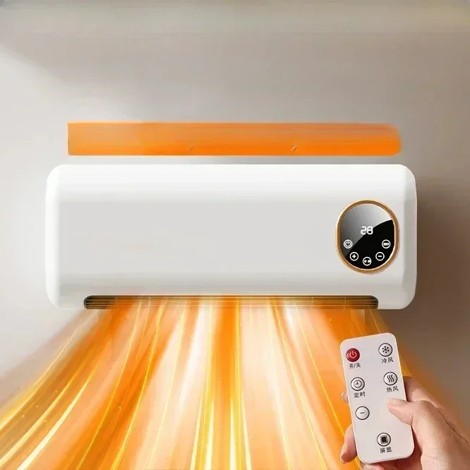Calentador de baño, ahorro de energía para el hogar, sin perforaciones, calentamiento rápido, montado en la pared, pequeño aire acondicionado, máquina todo en uno