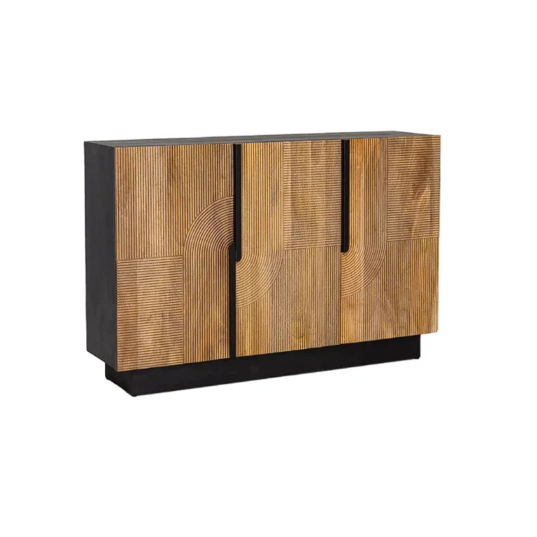 xx-Modern Home Furniture Geometric Fluted Large Capacity Accent Sideboard Cabinet for Living Room Villia*