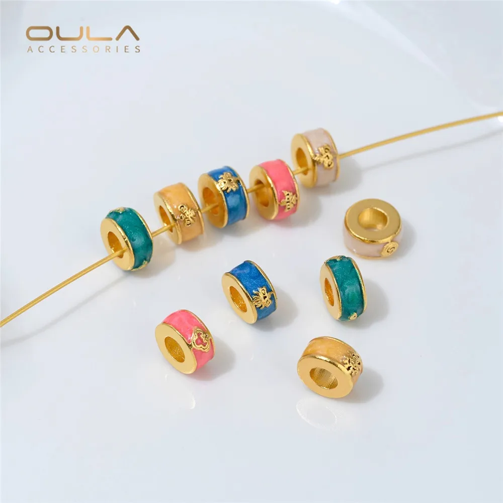 

Vietnamese Sand Gold Blue Five-way God of Wealth Large-hole Interlaced Crystal Beaded Diy Bracelet Necklace Accessory Material