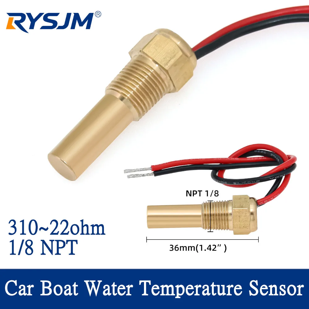 Wate Temp Sensor 1/8NPT Thread 310~22ohm For 12V Racing Car Water Temp Gauge Sensor Car Boat Marine Temp Sending Unit