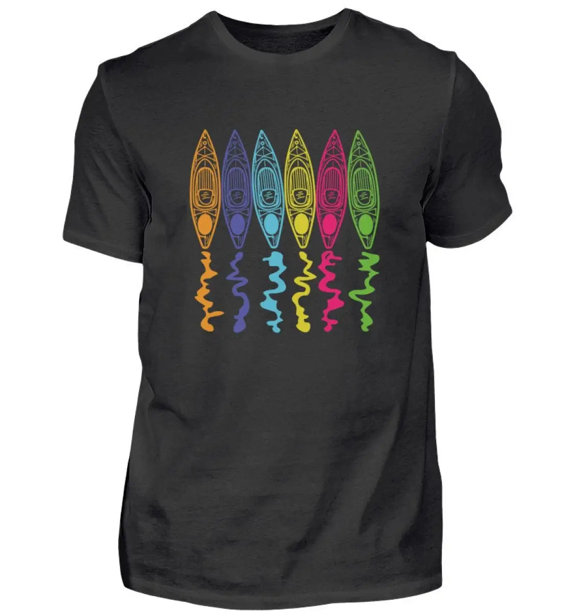 Kayak T Shirt Canoe Idea Kayaker Vintage Reflection Retro Cotton