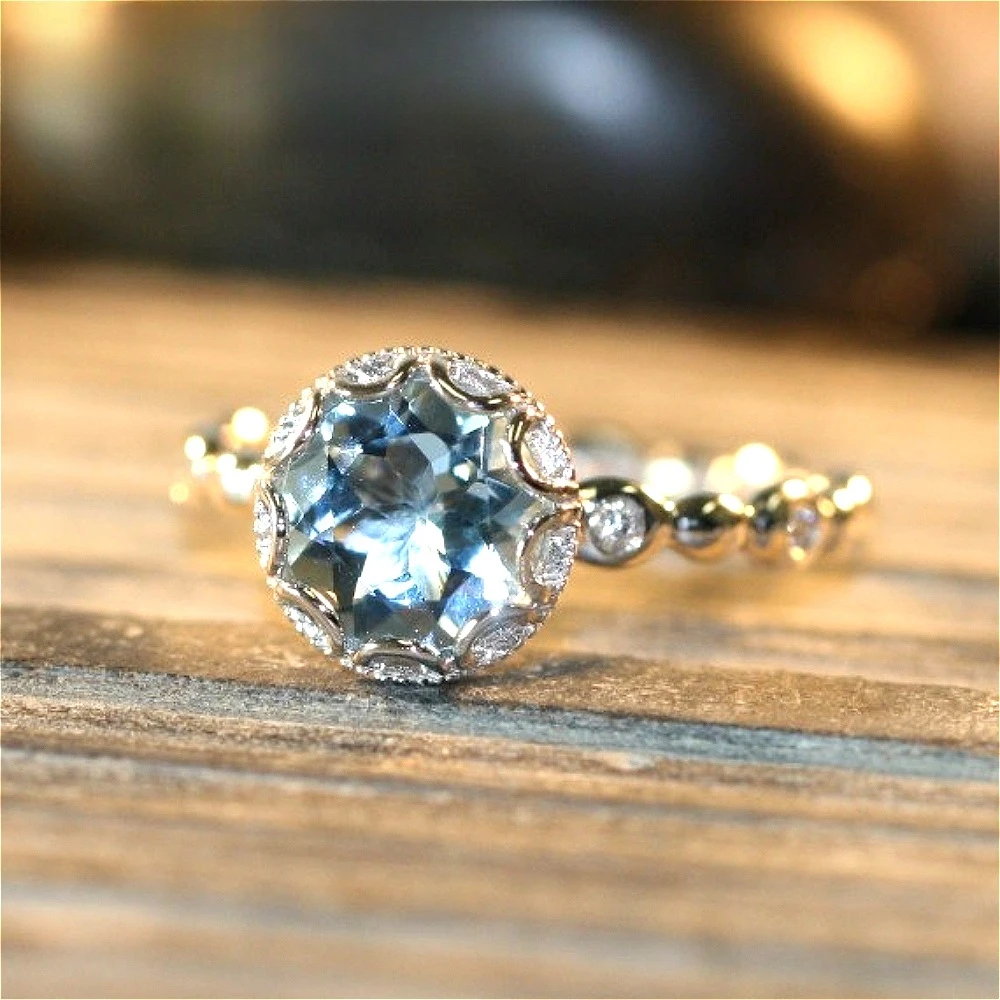 Exquisite 925 sterling silver personalized women's creative topaz ring - Adjustable ring accessory