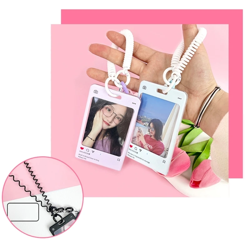 1PC Transparent Card Protection Sleeve Photocard Photo Protector Holder Keyring Idol Photos Bus Card Cover Acrylic Korean