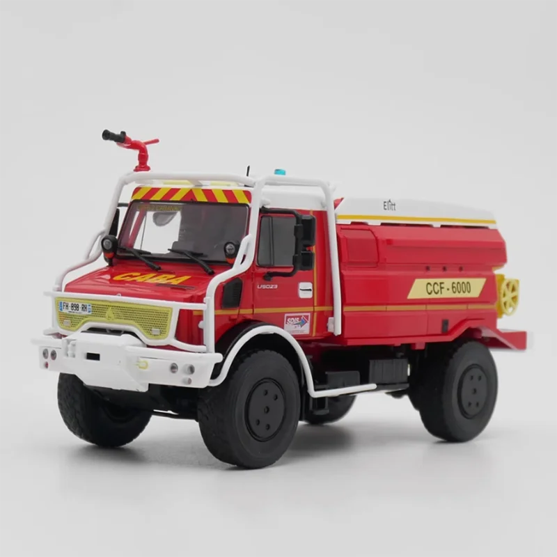 Diecast 1:43 Scale Ixo Unimog U 5023 Benz's French Fire Truck Alloy Vehicle Model Finished Simulation Collection Toys Display ﻿