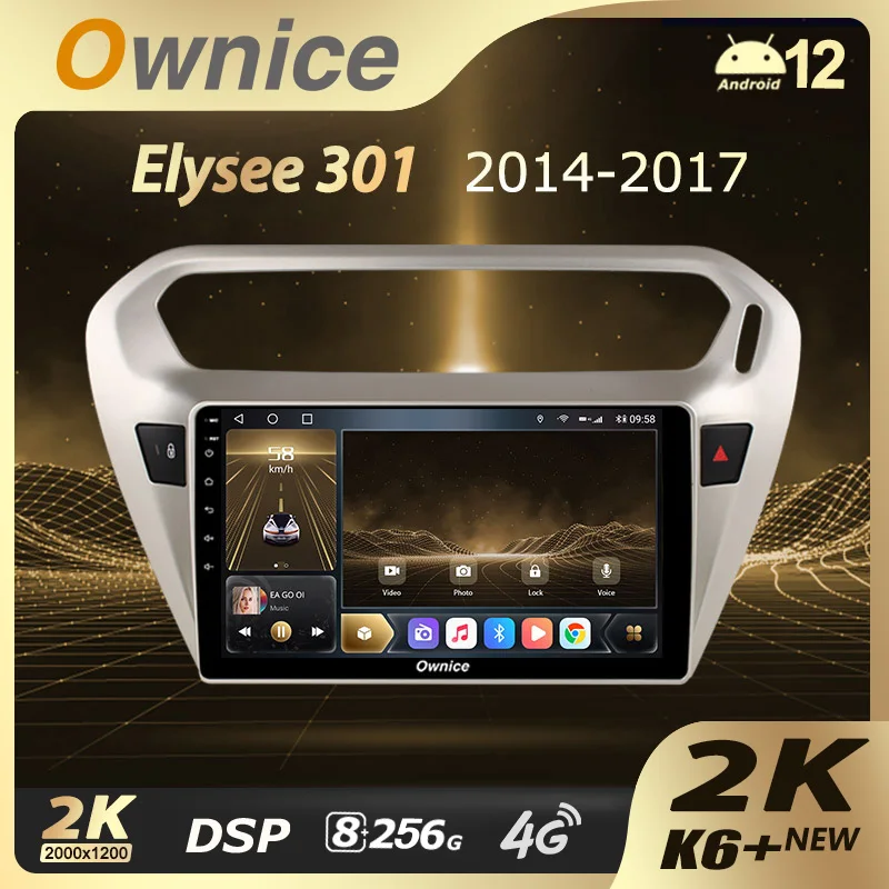 Ownice K6 + 2K for Peugeot 301 for Citroen C-Elysee CElysee 2012 - 2016 Car Radio Video Player Navigation GPS Android 12 No 2din