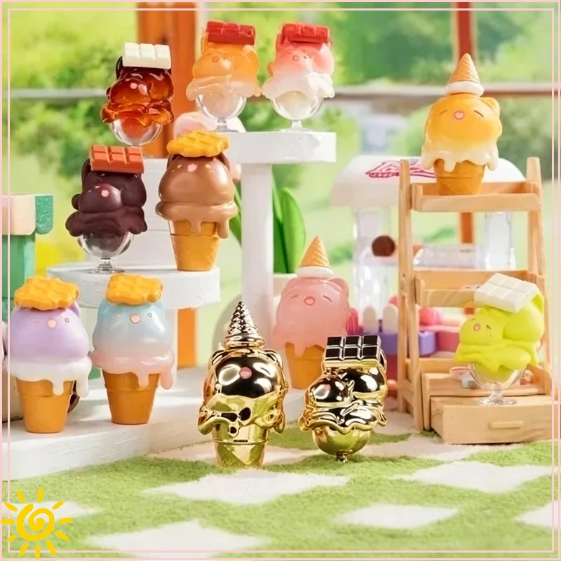 

Cute Cat Ice Cream Series Surprise Gift Box Fashion Accessories Collection Toys Home Decor Desk Decorative Items Birthday Gifts