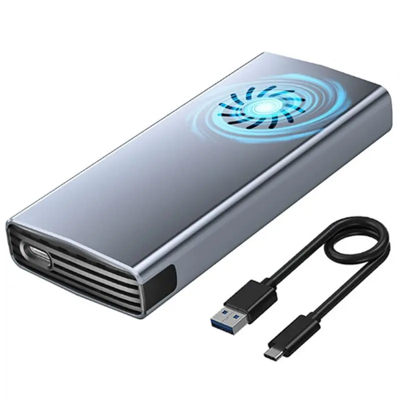 

Адаптер A75Q-10Gbps M.2 NVMe NGFF SSD с двойным протоколом, корпус для M.2 SATA SSD со встроенным вентилятором охлаждения, внешний бокс для SSD