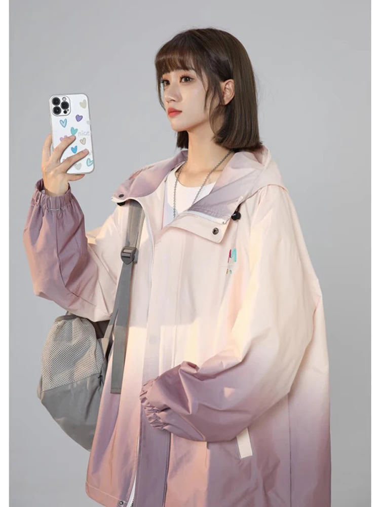 

Teenage Couple Outdoor Jaet adient Design Men's Workwear Sle Zipper Closure Long Sve Waterproof Casual Coat