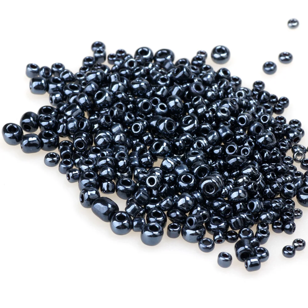 OlingArt 2MM/4MM Glass Seed Beads Opaque Colors Lustered White/Black 45g/lot Spaced Round Bead DIY Bracelet Jewelry Making