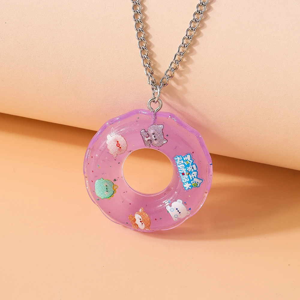 Aihua New 3D Funny Swimming Ring Earrings for Women Girls Cute Kids Earrings Necklace Summer Beach Vacation Jewelry Gifts