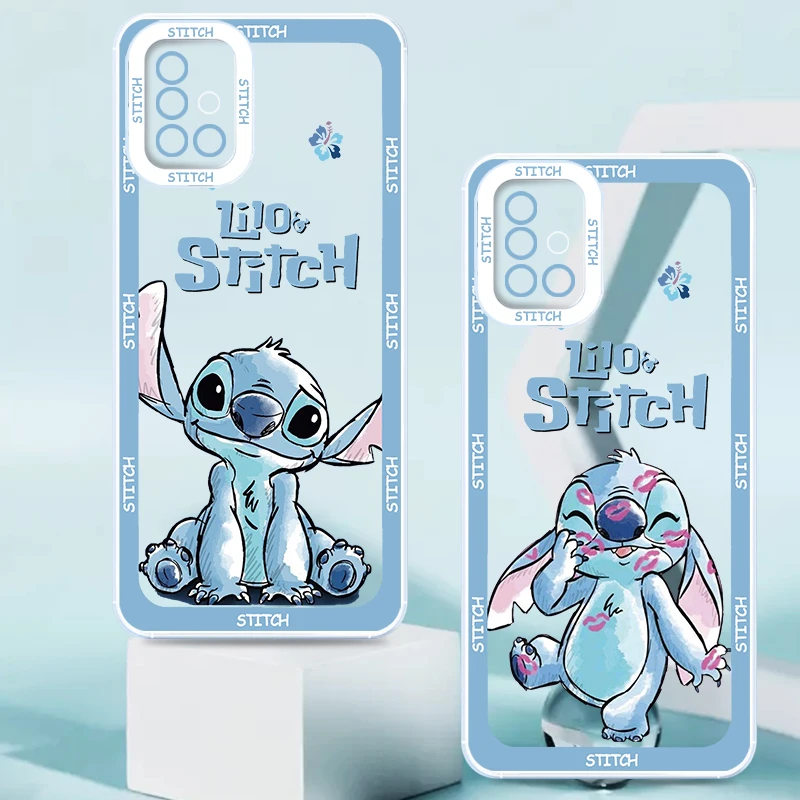 

Boy Disney Baby Stitch Clear Phone Case For Samsung A73 A72 A71 A53 A52 A51 A33 A32 A23 A22 A21S A13 A12 Angel Eyes