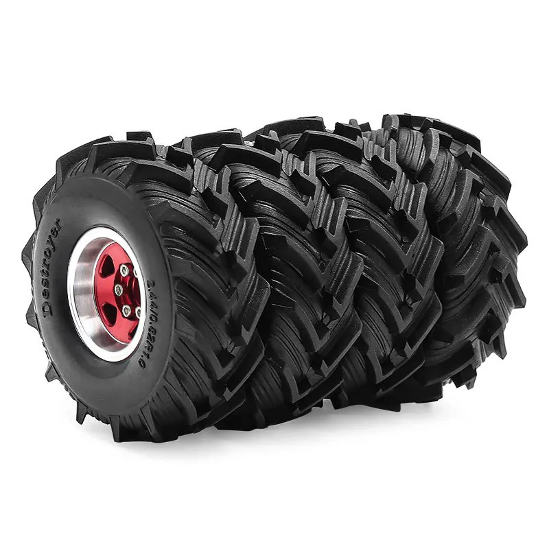 عجلات وإطارات Beadlock RC مقاس 1.0 بوصة لزاحف 1/18 TRX4M، 1/24 SCX24 RC، إطارات Beadlock 1.0 مع عجلات من سبائك الألومنيوم #6