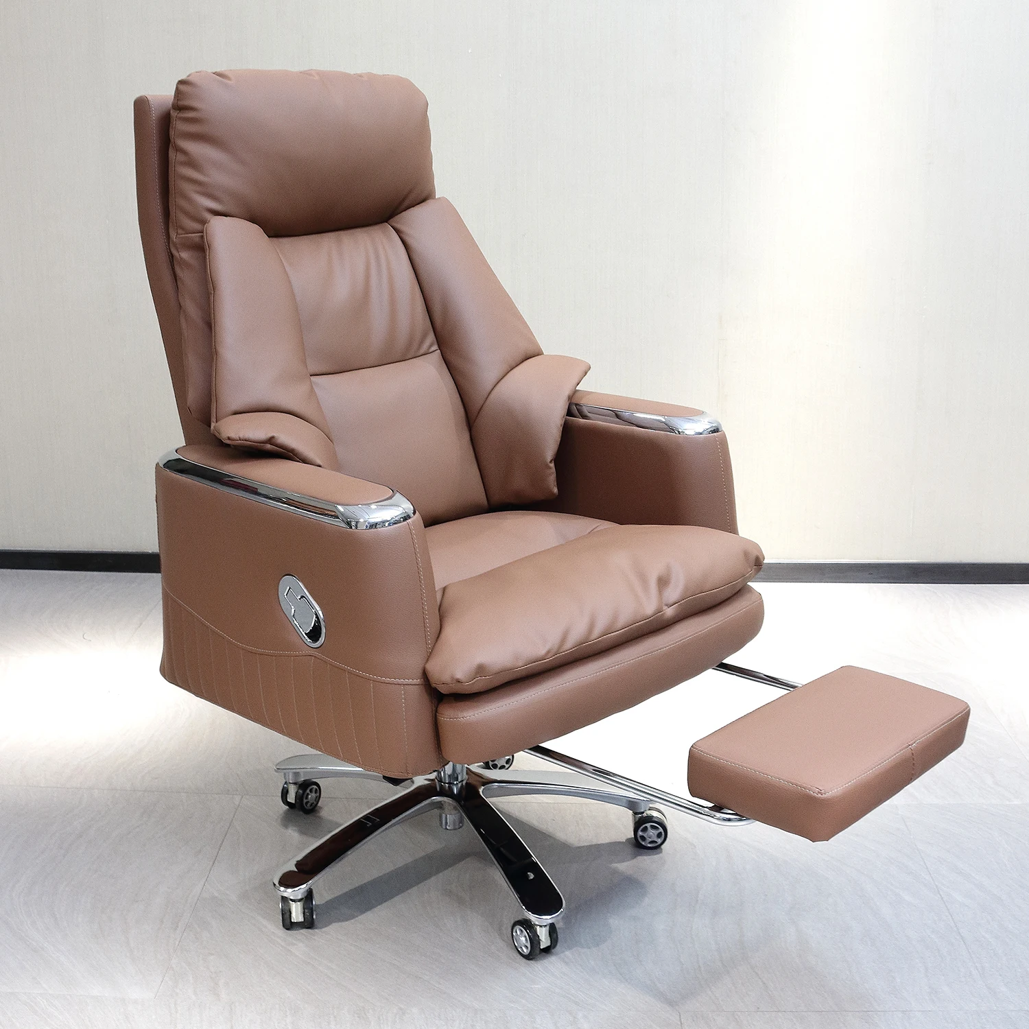 Multi-functional Leather Computer Chair Price Lunch Break Relax Swivel Chair With Footrest