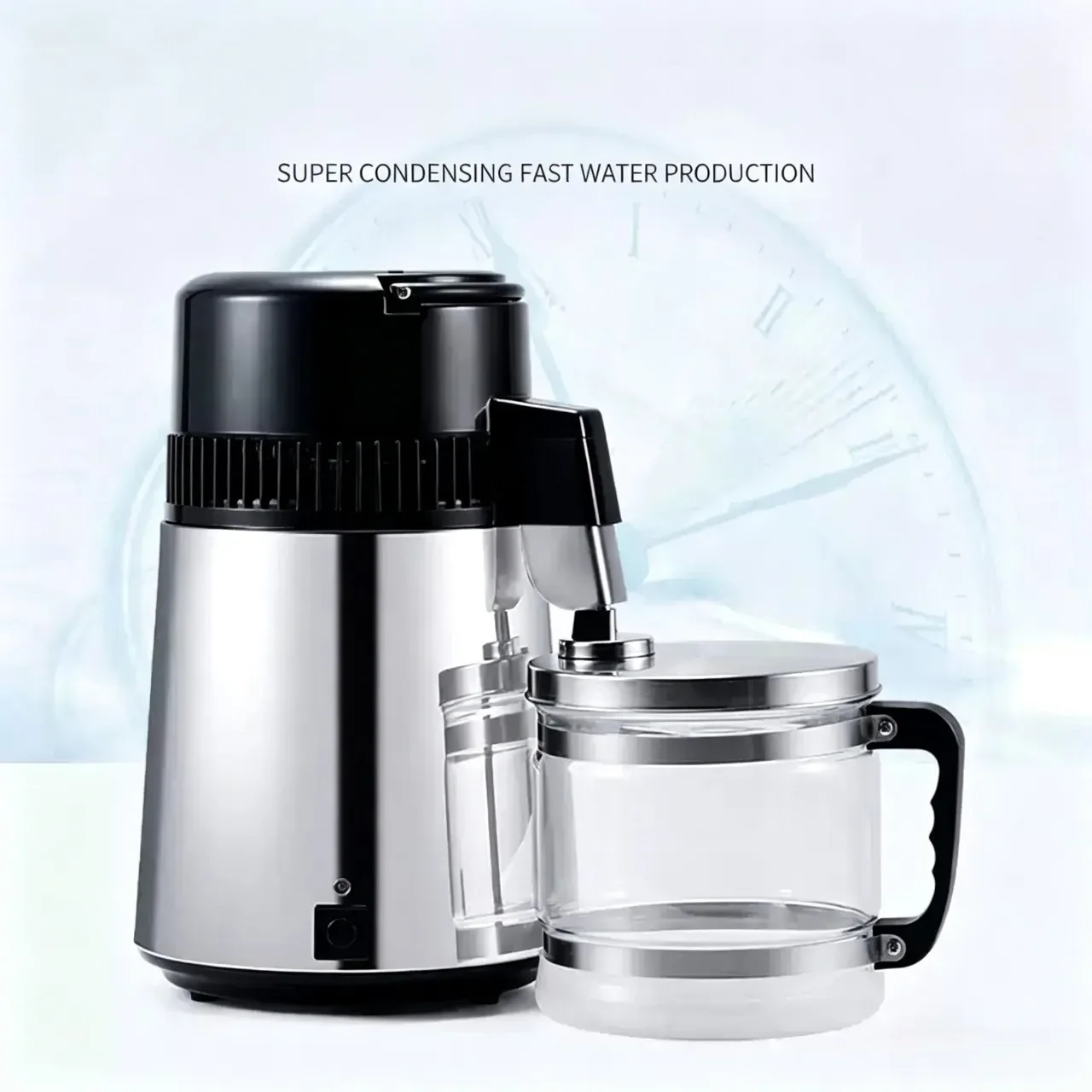 4L Stainless Steel Water Distiller, 110V 220V Electric Pure Water Distillation Machine, Dental Distilled Water Filter Purifier