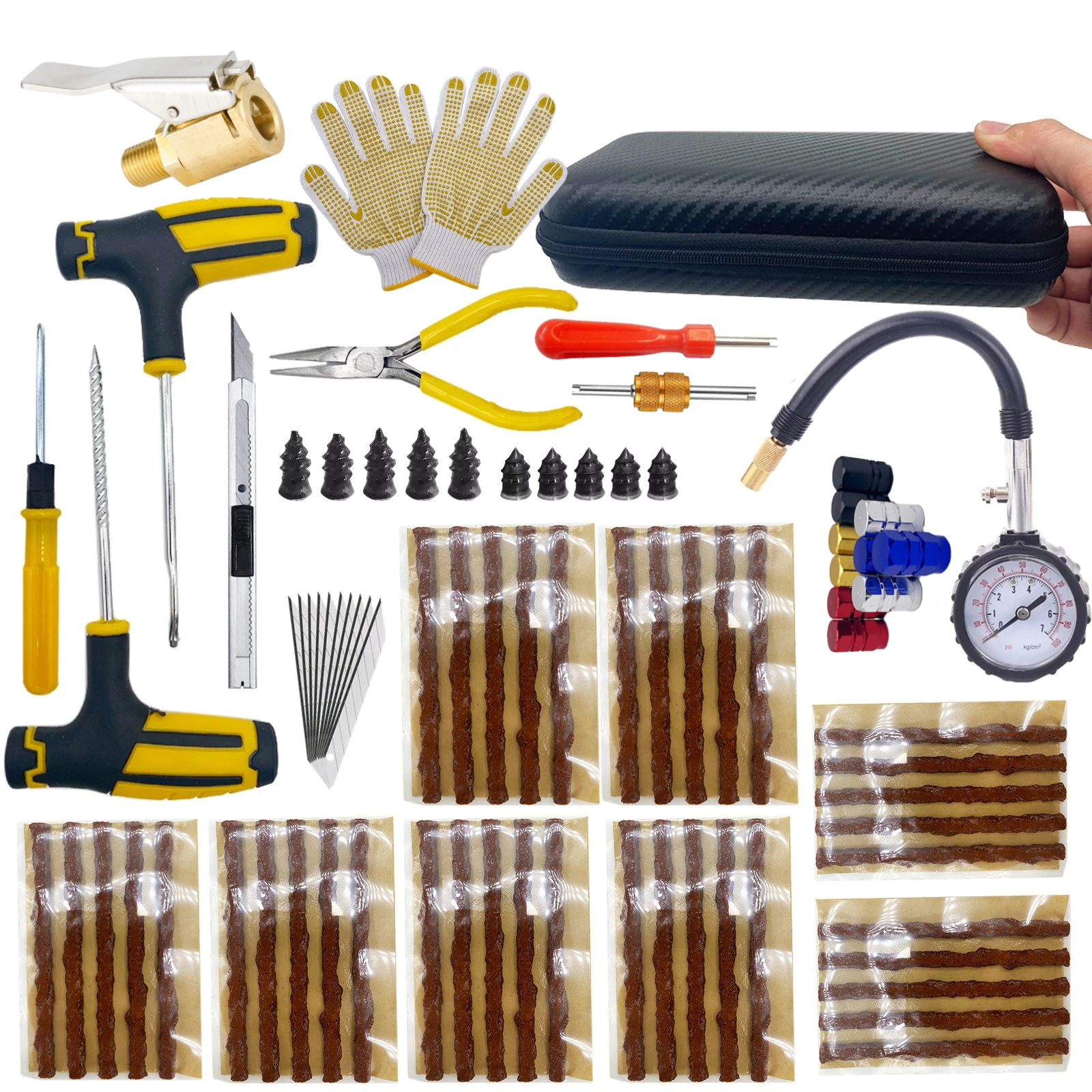 Auto Tire Repair Kit Puncture Plug Tools Tyre Puncture Emergency for Universal Tire Strips Stiring Glue Repair Tool