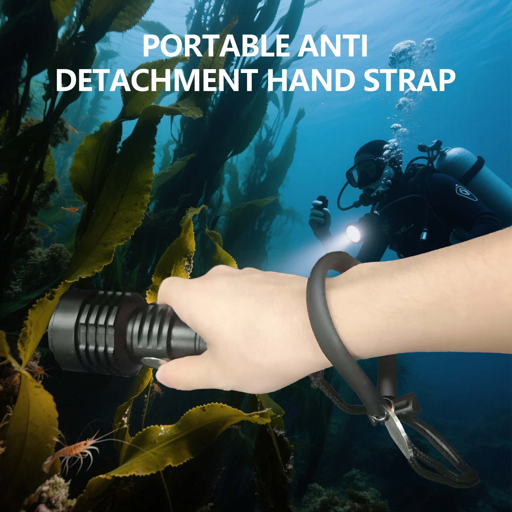 

Diving Flashlight 1500 Lumens USB Rechargeable 5000mAh Removable Battery Aluminum Alloy Waterproof with High Low Strobe Modes