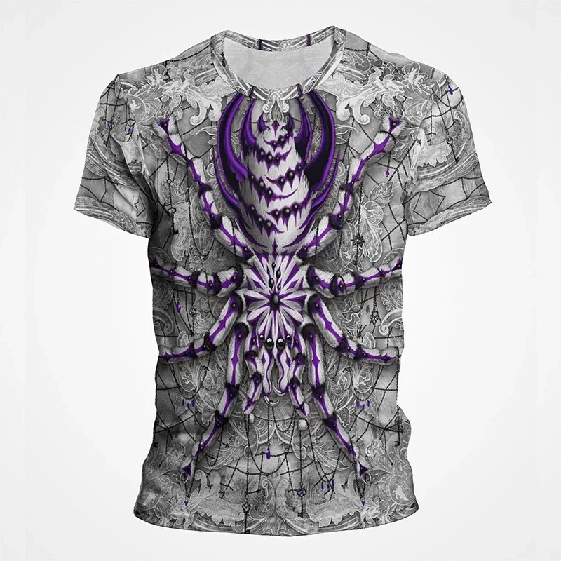 

Horror Art Spider Graphics Men 3D Printed Animal Spider Short Sleeve Plus Size Comfortable Breathable Fashion Top Xxs-6xl