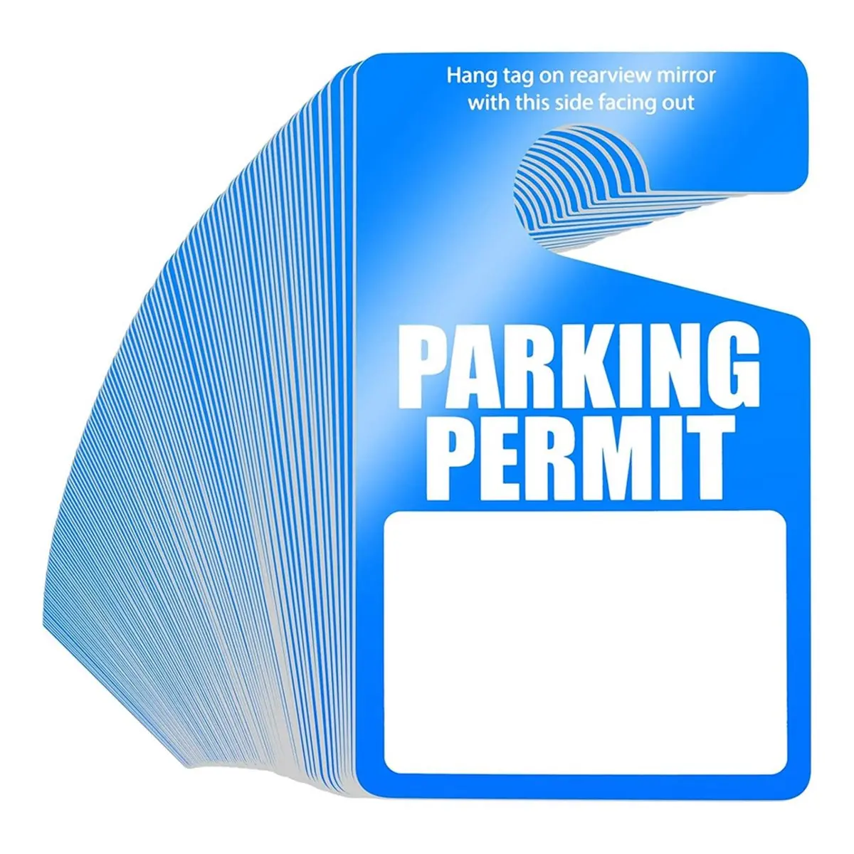 A20I 100 Pack Parking Permit Hang Tags Plastic Parking Placards PVC Hang Tag 3 X 5 Inch for Car Rear View Mirror
