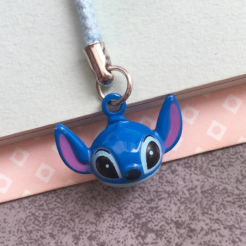 Disney stitich mickey malý zvon přívěsek kawaii anime figur telefon pouzdro lano šifrovací klíč řetízek batoh dekorace klíčenka milenci dar