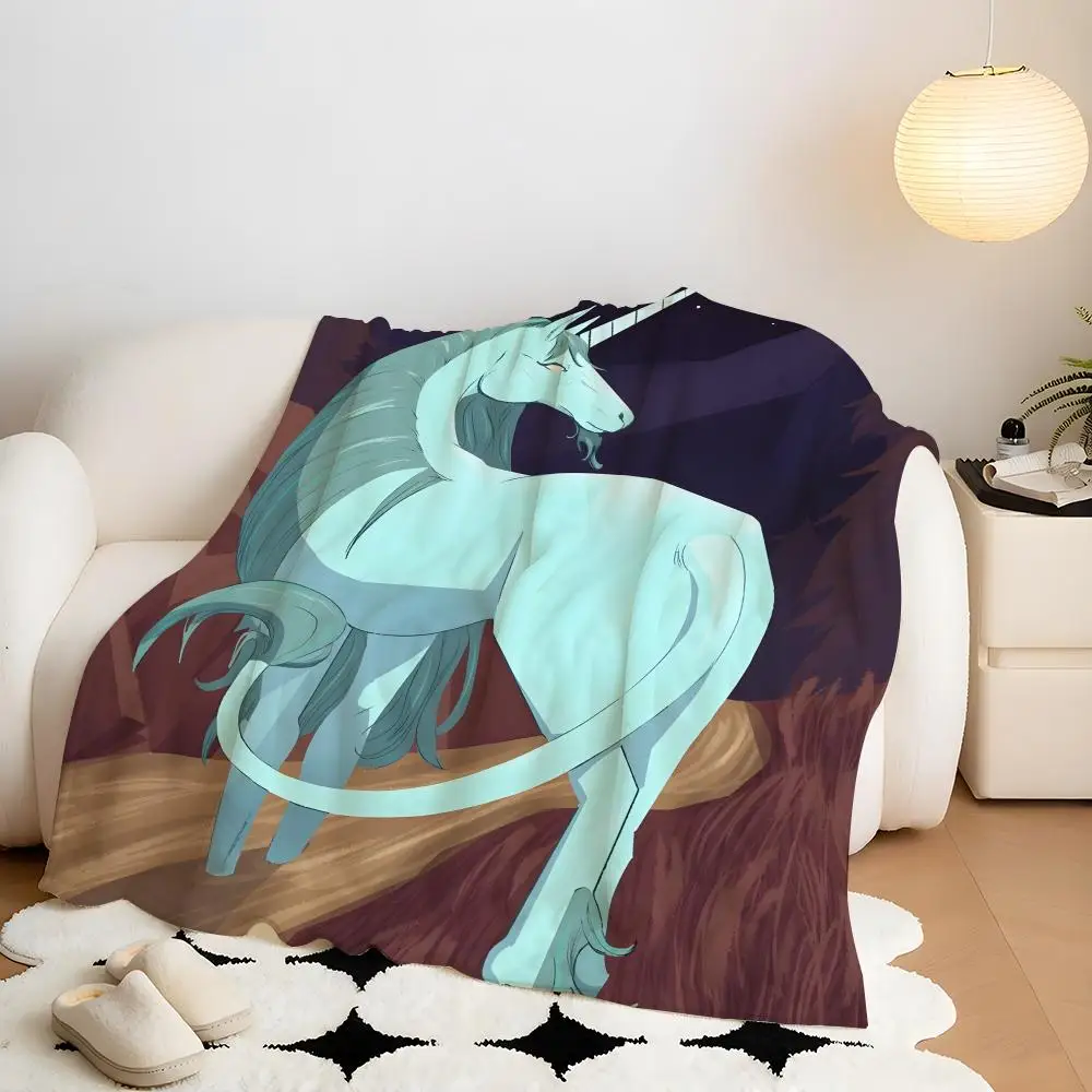 Cartoon S-Star U-Unicorn Throw Flannel Throw Blanket, Lightweight Cozy, Durable Washable cute Cool