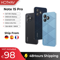 [Stock In EU] HOTWAV Note 15 Pro Ultra-Thin Smartphone 6.6'' HD+ Android 14 5160mAh Mobile Phone 12(4+8)GB+128GB 13MP Cellphone