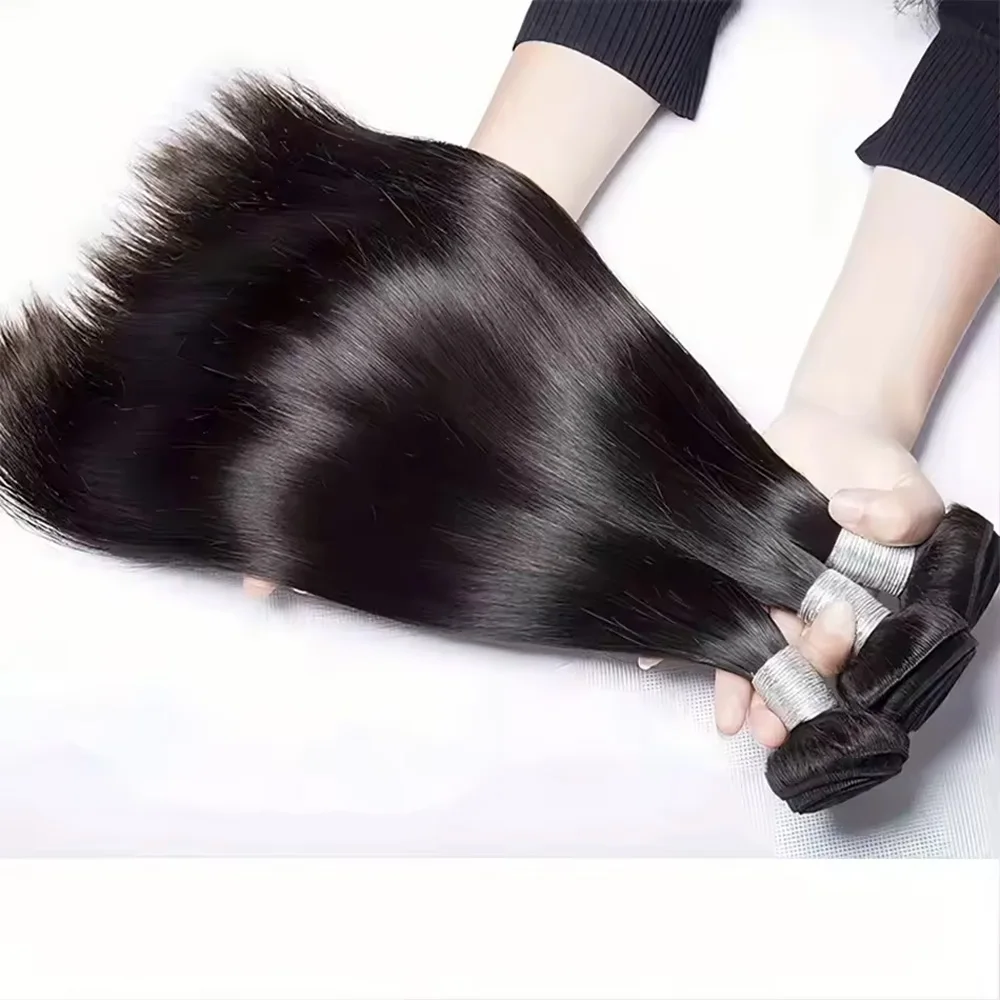 Brasileiro 32 Polegada virgem cru não processado 100% extensões de cabelo humano osso straightdeal trama dupla para mulher