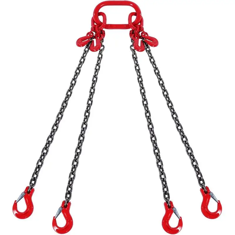 

Chain Sling, 1/4 inch x 5 ft Lifting Chains with Hooks, G80 Engine Chain Hoist Lifts, 6600 lbs/3 Ton Lifting Sling Chains for Engine Hoist, Engine Lift Chain with 4 Leg Grab Hooks and Adjusters