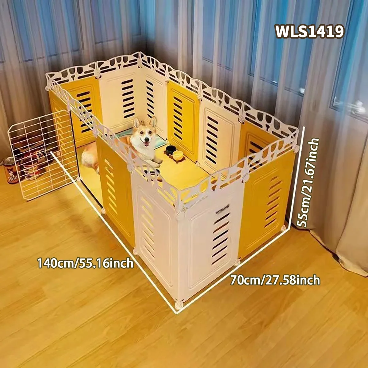 Pet fence Dog isolation Free combination Indoor small dog kennel with toilet area Household fence Dog cage