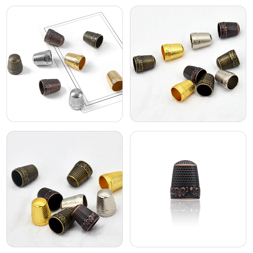 

10Pcs Thimble for Sewing Copper Finger Protector with Dent Pattern Professional Sewing Tool for DIY Crafts Embroidery and