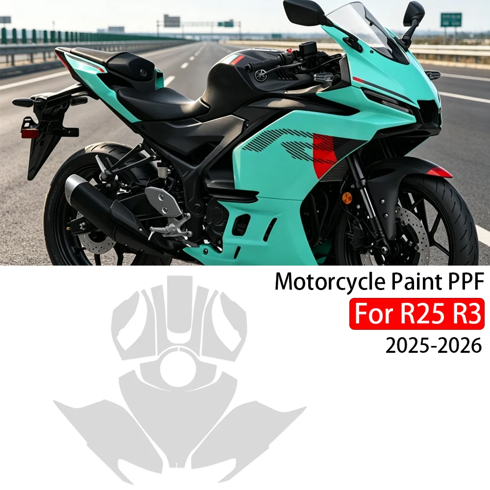 2025-2026 R 3 R 25 Fuel Tank Protective Anti-scratch Film For YAMAHA R3 R25 TPU Transparent Motorcycle Paint Protection Film