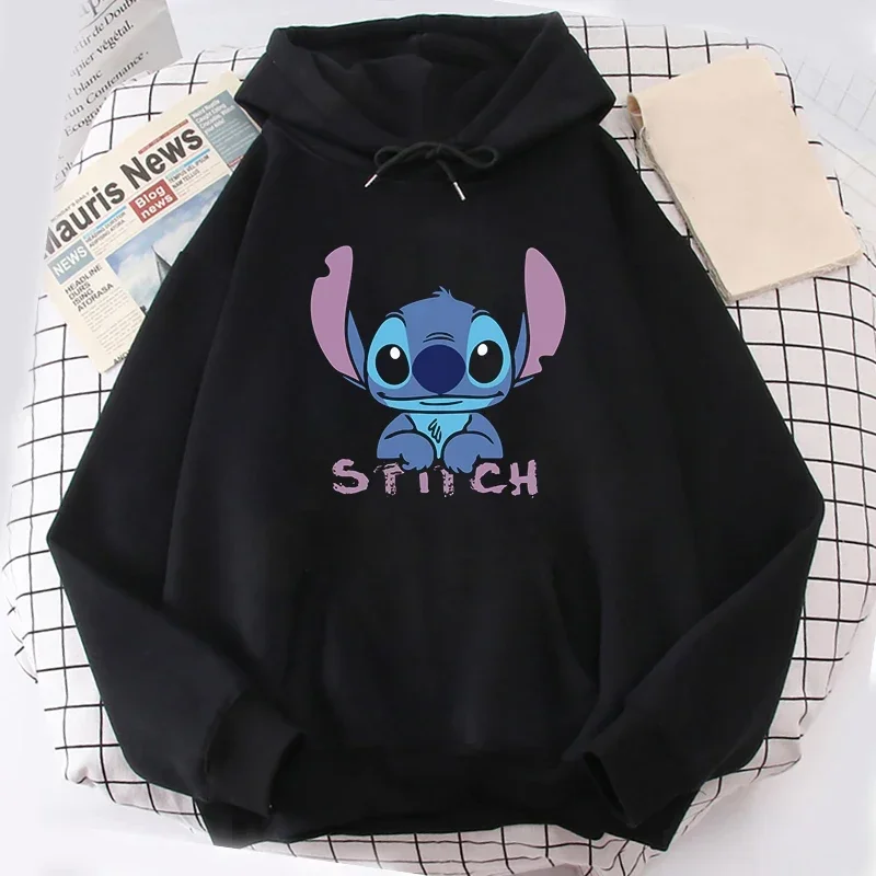 Lovely Pattern Fashion Male Sweatshirts Pocket Disney Stitch Cartoon Clothing Cozy Men Hoodies Autumn Winter Popular Pullover