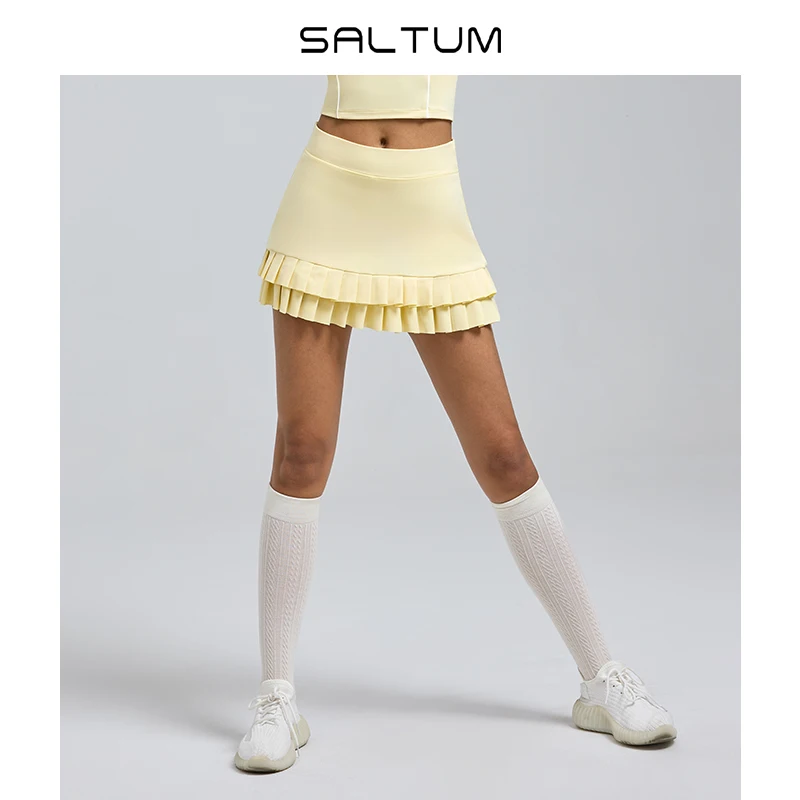 

Saltum Pleated Tennis Skirts for Women High Waist Golf Skirt Tummy Control Athletic Skorts for Pickleball Workout