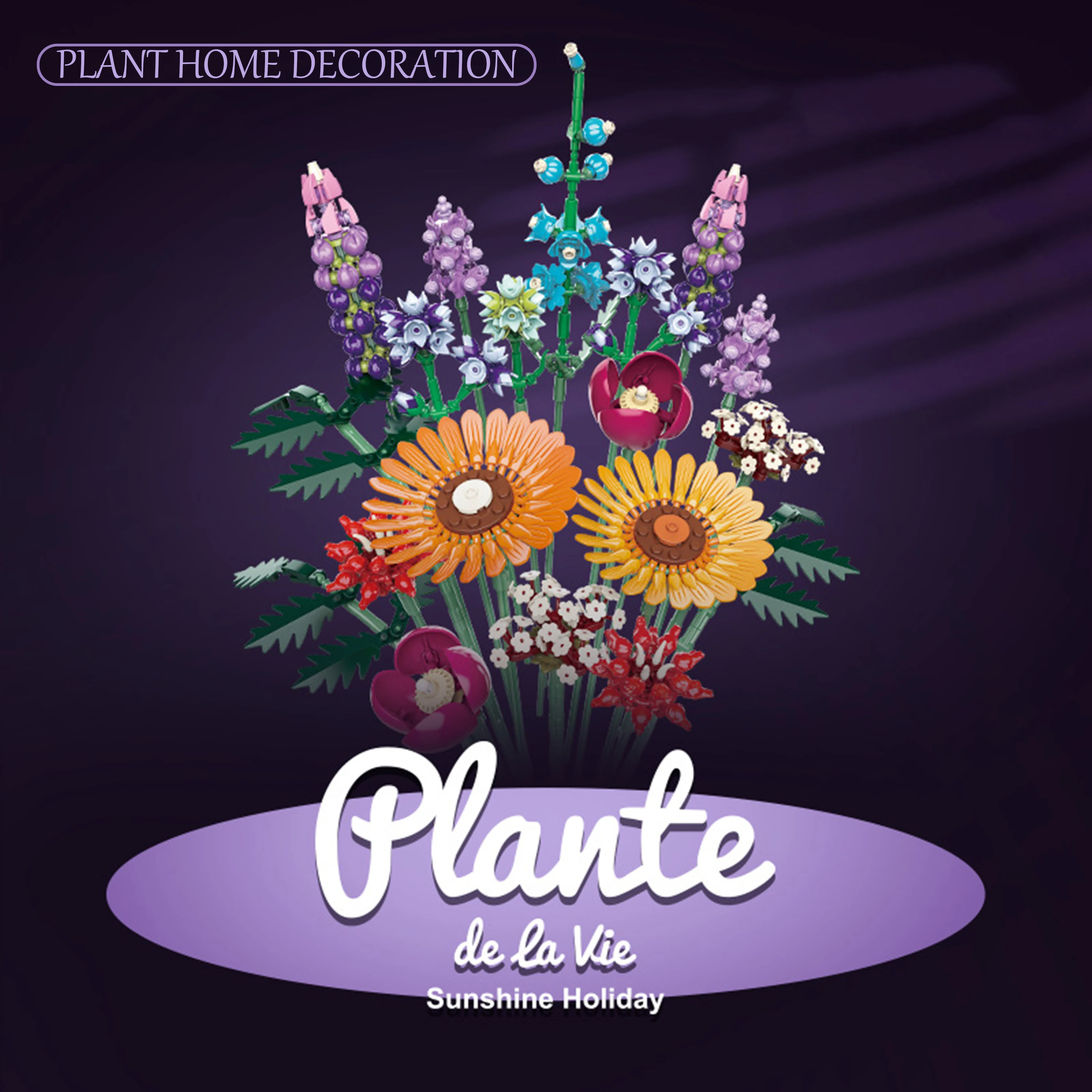 

Sunshine Holiday Rose Sunflower Building Blocks Eternal Bouquet Valentines Day Gift for Girls Home Decor