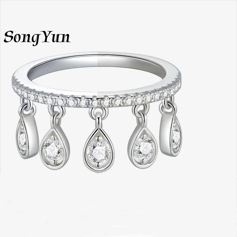 

SONGYUN Designer Jewelry 925 Sterling Silver Ring D Color Moissanite Brilliant Ring for Sister 18K Gold Plated SYT Patent Rings