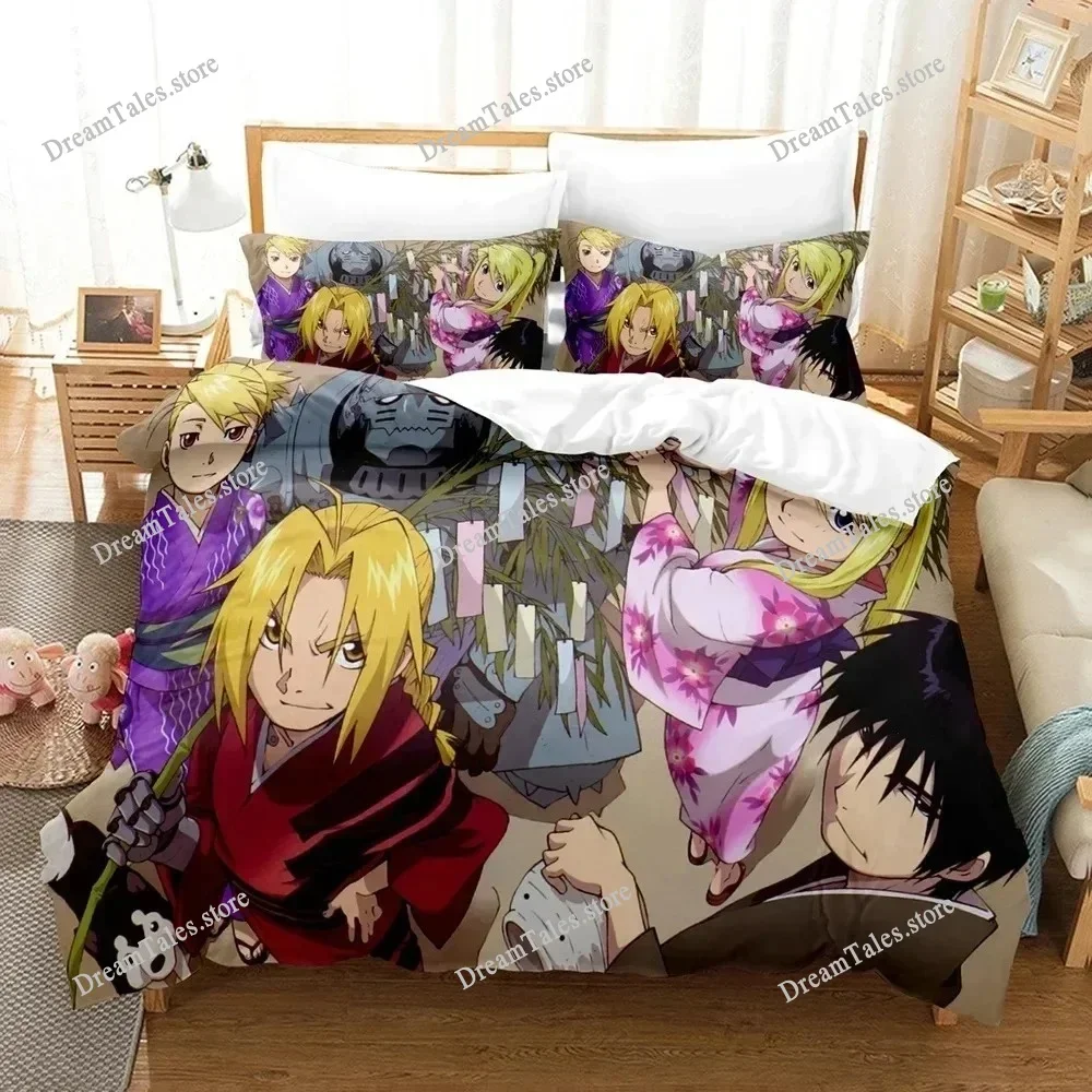 

3D Printed Anime FULLMETAL ALCHEMIST Bedding Set Duvet Cover Bedroom Comforter Single Twin King _Size Quilt Cover Home Textiles