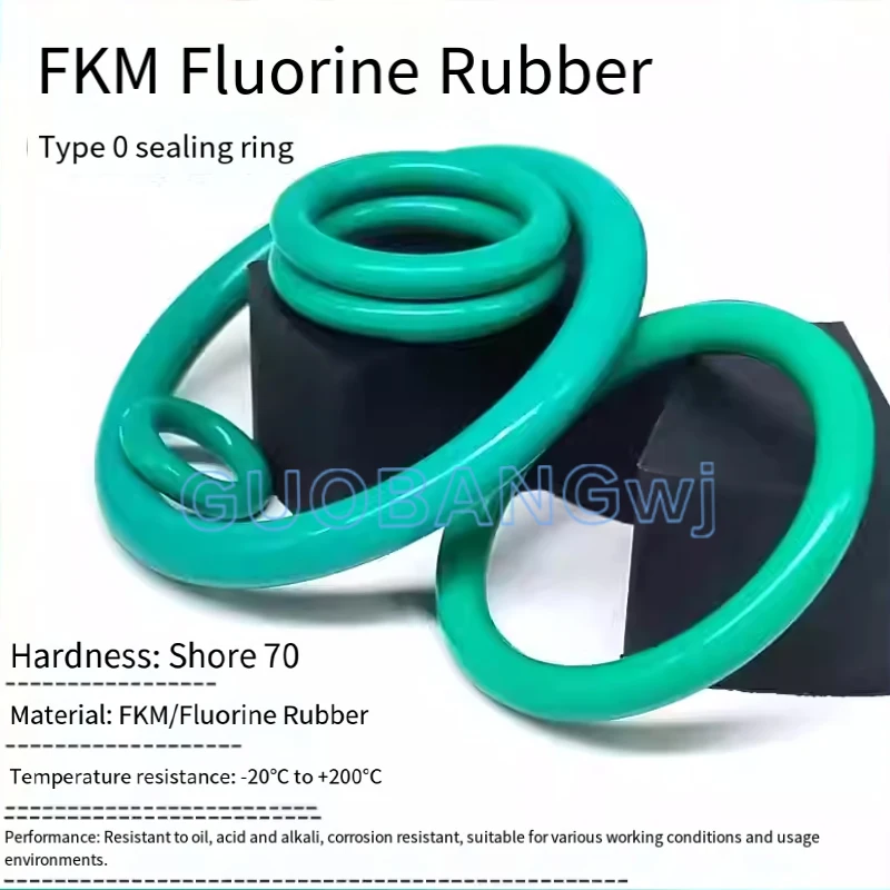 

Green FKM O Ring CS4mm OD10mm-1000mm Fluorine Rubber Sealing Gasket Insulation for High Temperature Resistance Oil