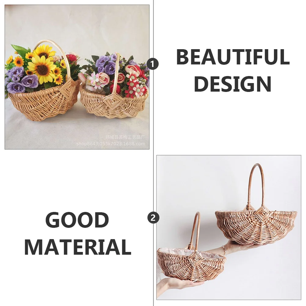 

1Pcs Traditional Woven Fruit Basket Natural Wood Fiber Basket for Kitchen Pantry Storage Bread Snack Veggie Organizer Home Decor