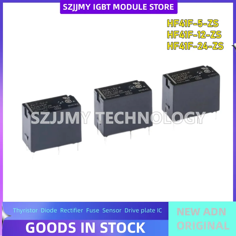 New original Hongfa relay HF41F/5/12/24-ZS 5/12/24V 6A 5-pin one set rotation