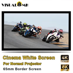 Hot Cinema White ALR Projector Screen 6.5cm Border Flocking Fixed Frame 150inch For Home Theater HD Projection Flexible Curtain