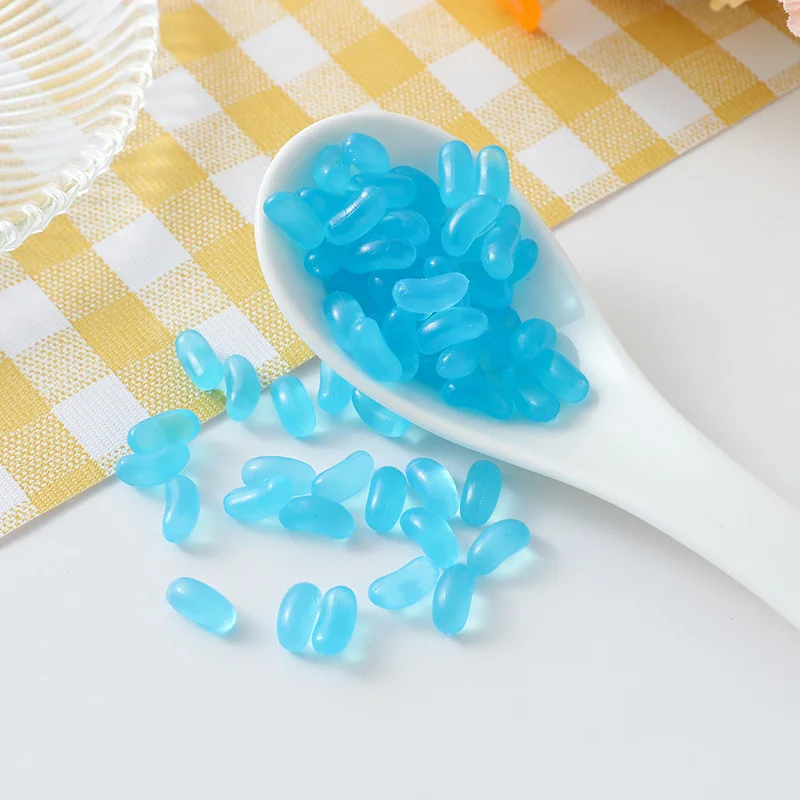 Kawaii Jelly Bean Candy Cabochon, schönes Puppenhaus, gefälschte Süßigkeiten, Basteldekoration, 50 Stück/Lot – Detail 10