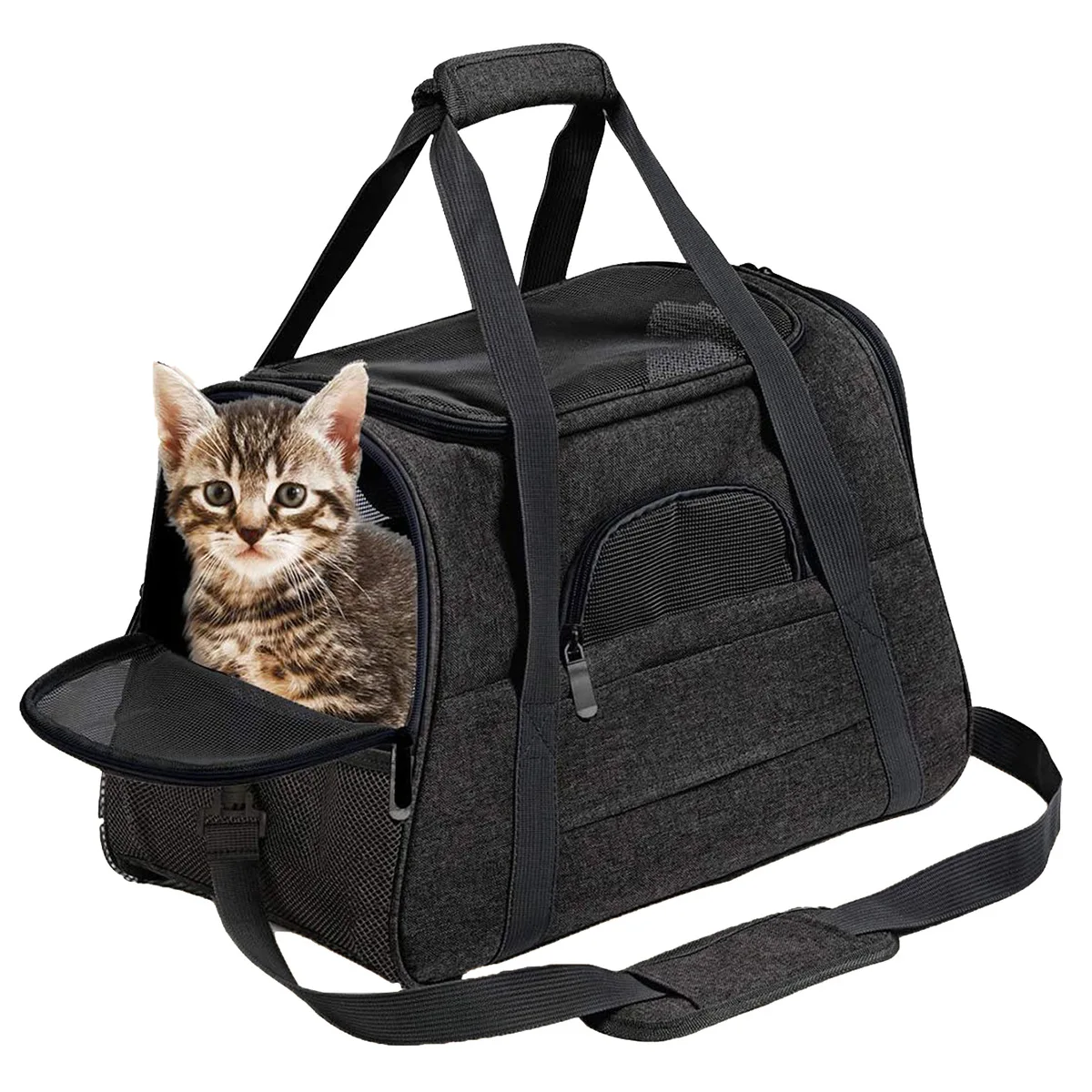 

Breathable Cat Carrier Bag , Portable Handheld Small Pet Shoulder Travel Bag with Plush Bottom Pad Pet Carrier Bag for Outdoor