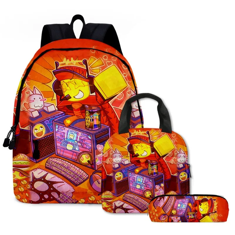 

Школьная сумка Roblox Fors Gubaken, пенал, сумка на плечо, комплект из трех предметов, школьные предметы первой необходимости с принтом