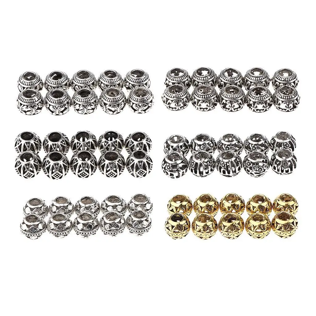 Dreadlocks Beads Anéis, Decorações De Cabelo Retro, Hair Bun Extensão, Jóias, 20Pcs