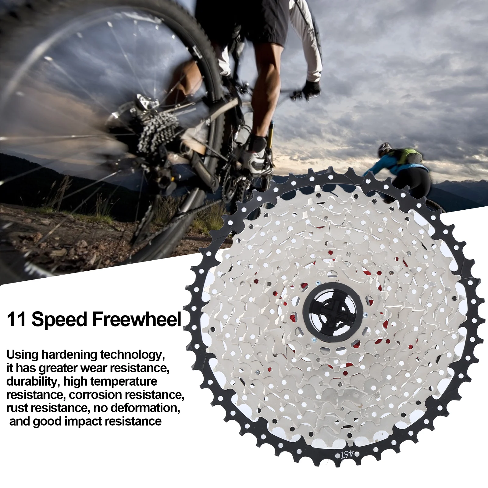 

WAKE 11 Speed Bike Cassette 11‑46T Road Bicycle Freewheel Cassette Sprocket Hollow Design Easy Using Durable for Mountain Bike