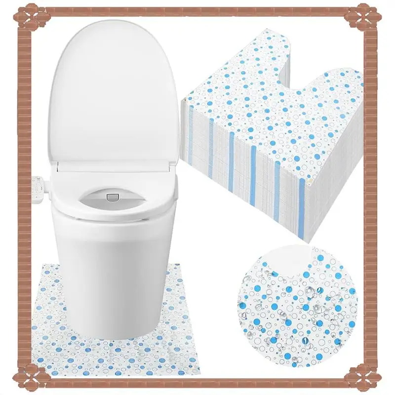 

24-Hour Delivery Rug Waterproof Non-Slip U-Shaped Toilet Mat 50-Pack Disposable Floor Protector For Urine Leak Prevention Traini