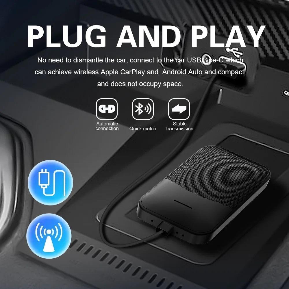 Mini 6.0 Wireless Carplay Box Android Auto Dongle Adapter For Wired CP AA Cars Toyota Mazda Nissan Chevrolet Subaru Kia Hyundai