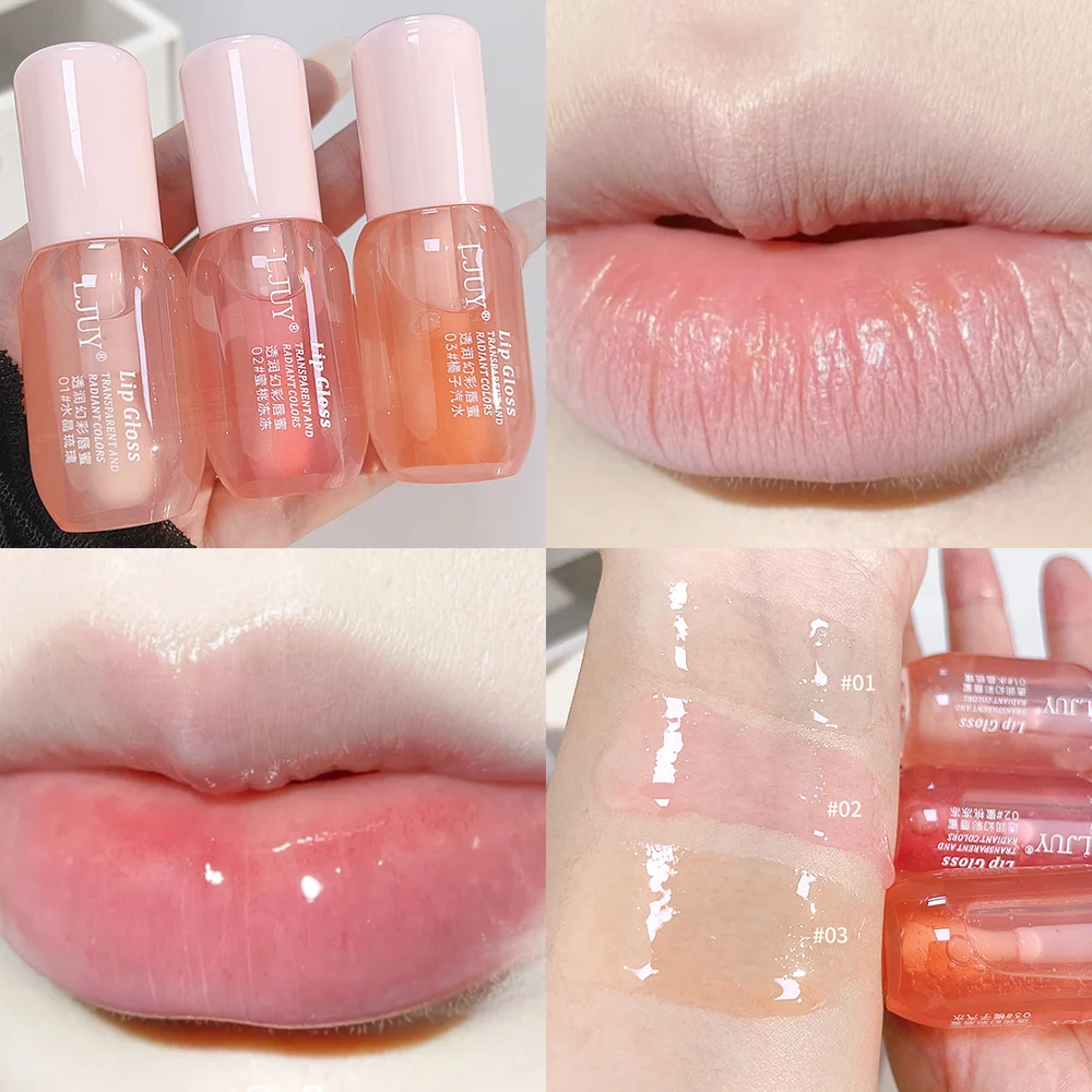 Jelly Fruit Lip Oil Moisturizing Hydrating Anti-drying Clear Plumping Lip Gloss Transparent Water-light Lasting Plump Lip Makeup